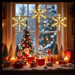 Festive Holiday LED Snowflake Lights